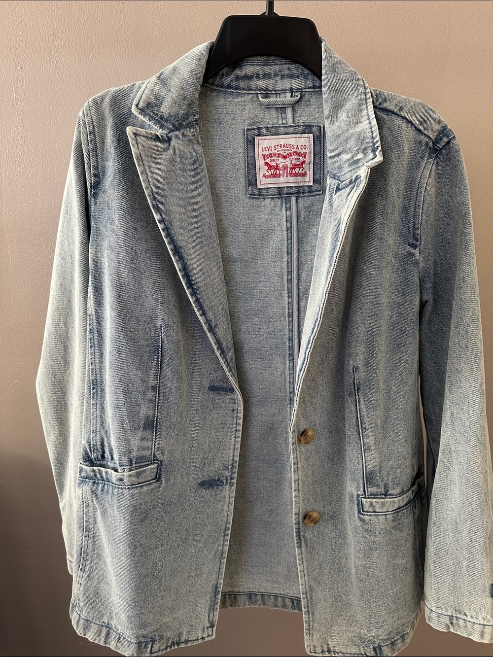 Levi’s Denim Blazer Jacket Light Wash 100% Cotton Women’s M